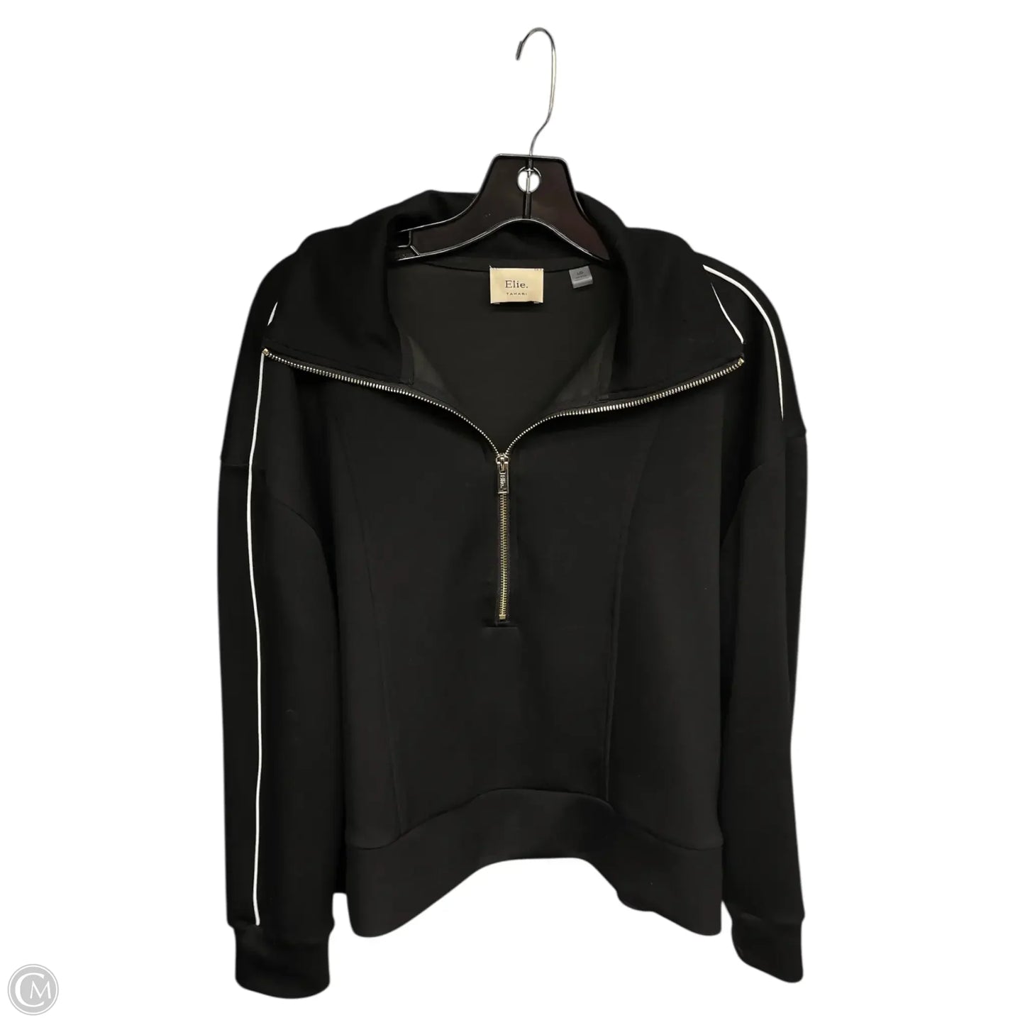 Sweatshirt Collar By Elie Tahari In Black, Size: L