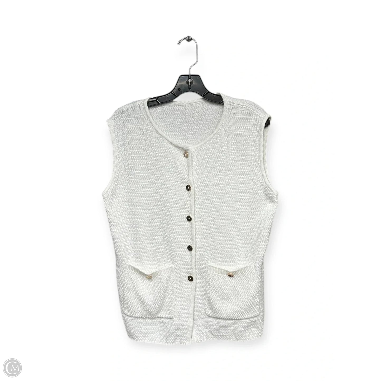 Vest Sweater By Clothes Mentor In Ivory, Size: Xl