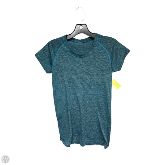 Athletic Top Short Sleeve By Lululemon In Blue, Size: 6