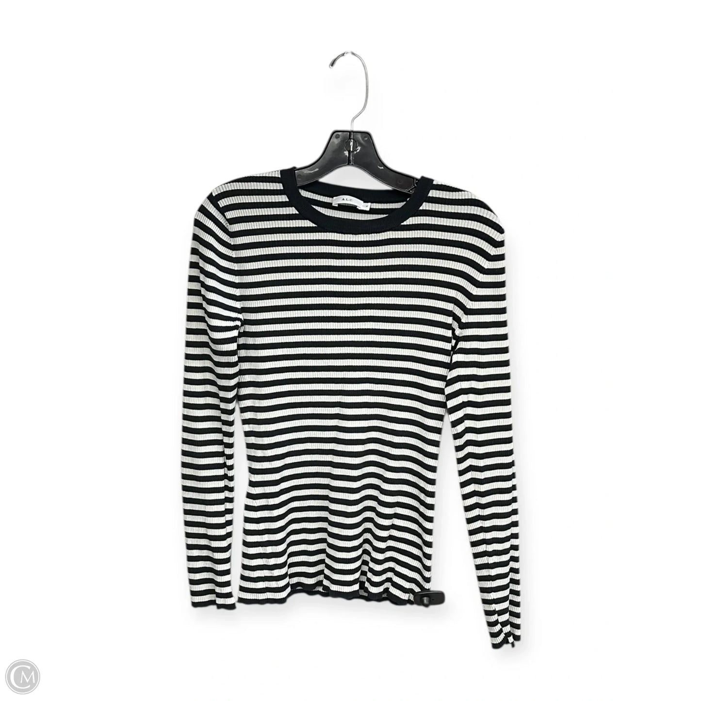 Top Long Sleeve By Alc In Blue & White, Size: M