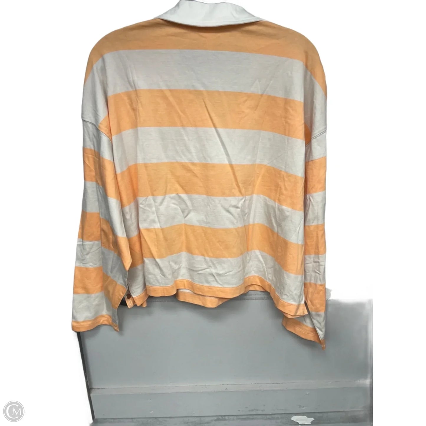 Top Long Sleeve By Old Navy In Cream & Orange, Size: Xl