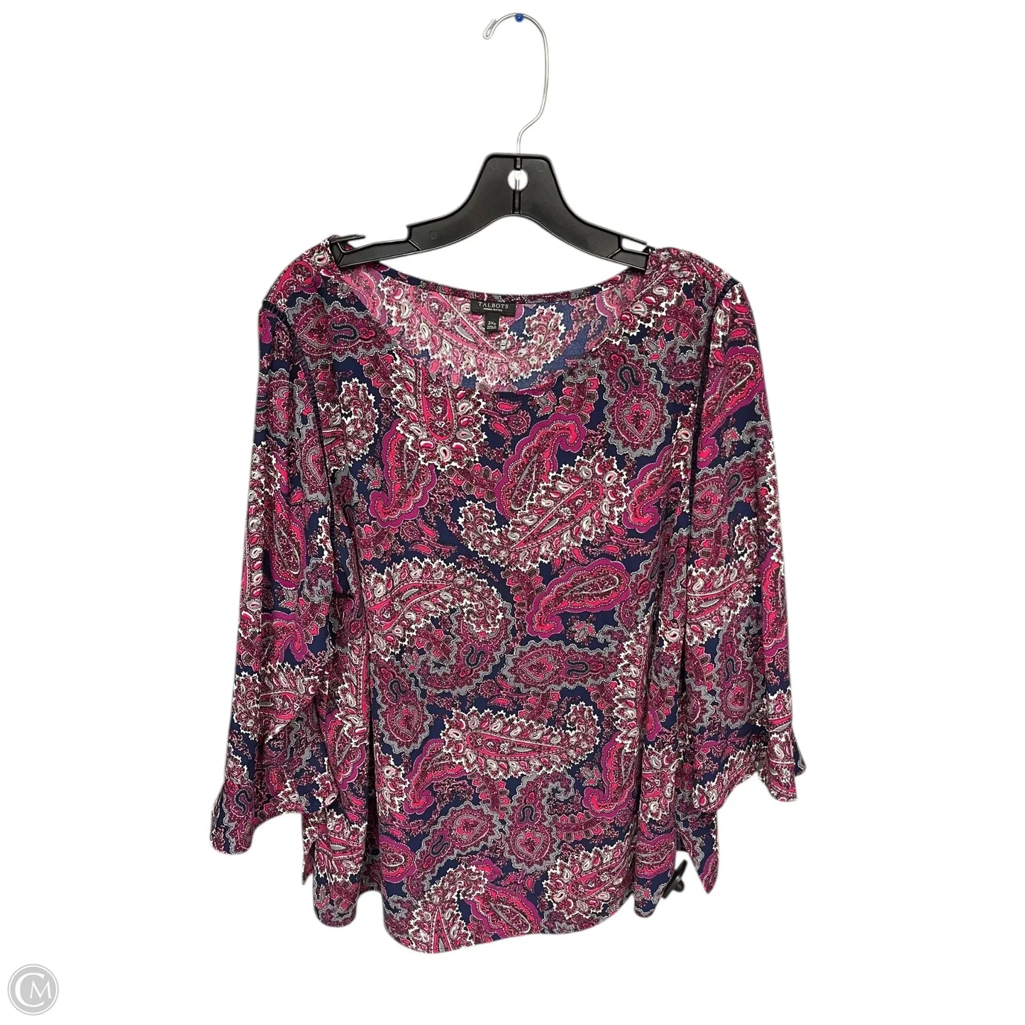 Top 3/4 Sleeve By Talbots In Purple, Size: 2x