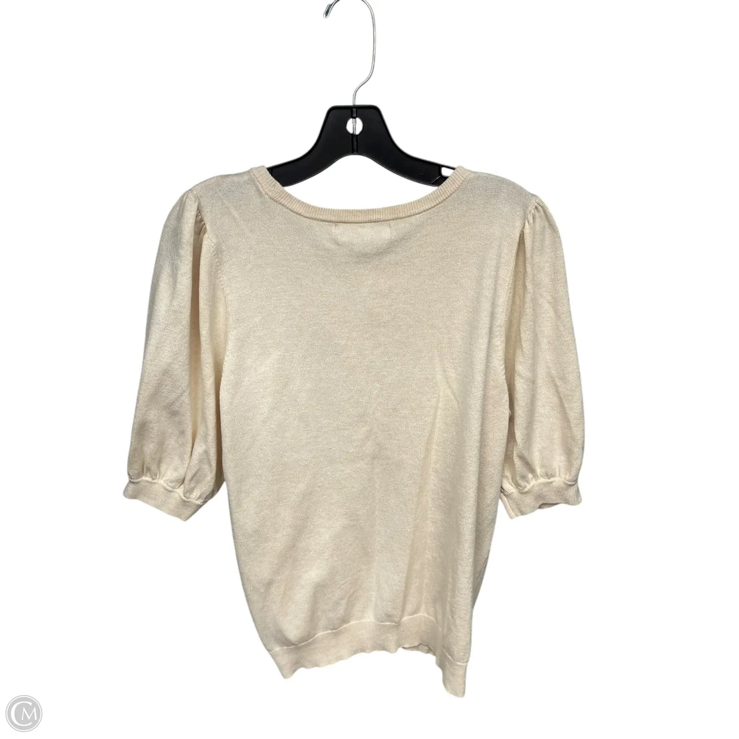 Top Short Sleeve By Marled In Cream, Size: L