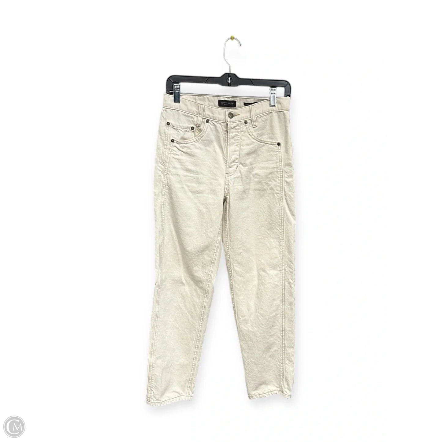 Jeans Straight By Banana Republic In Cream, Size: 0