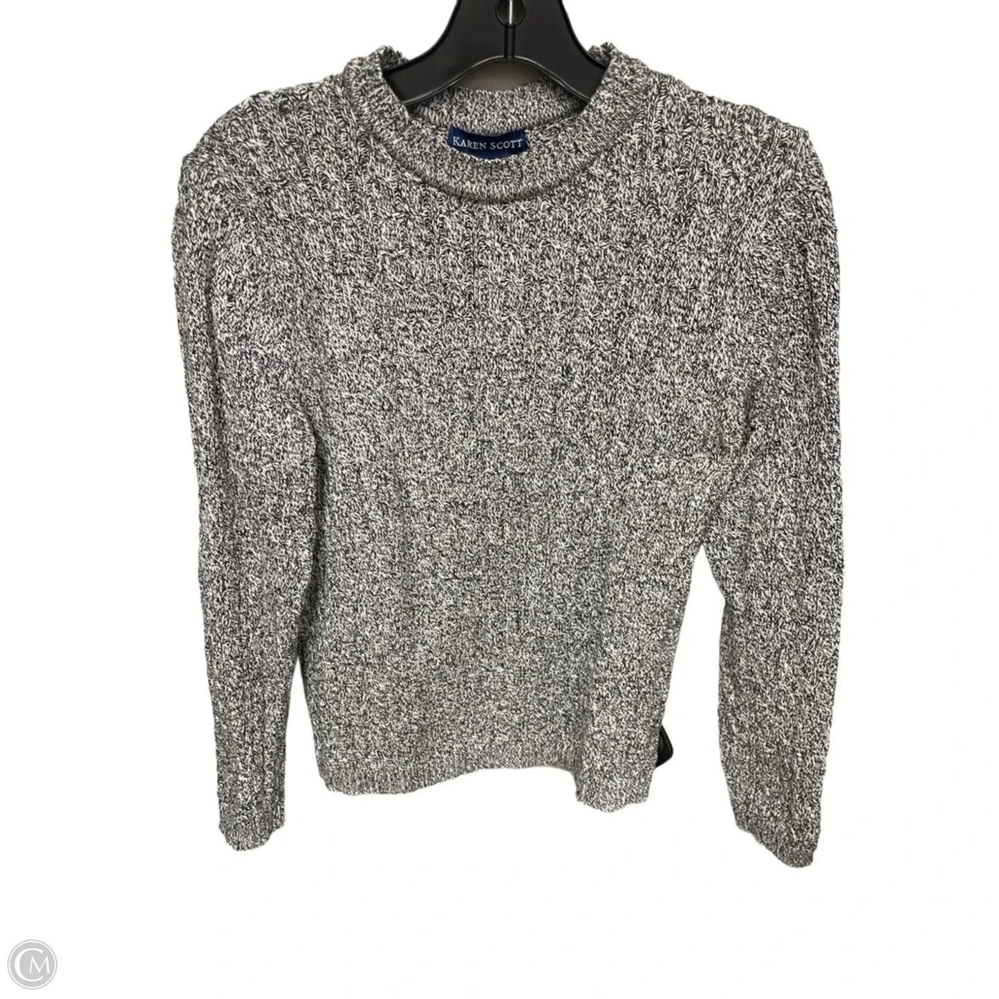 Sweater By Karen Scott In Black & White, Size: M
