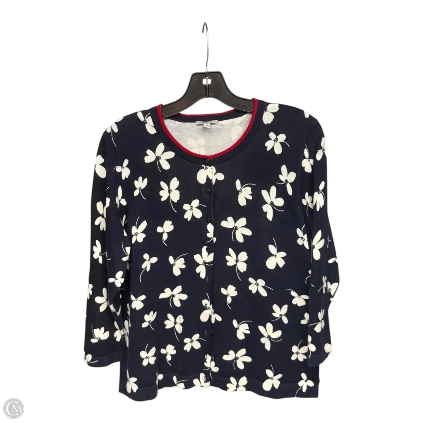Cardigan By Talbots In Blue & White, Size: Lp