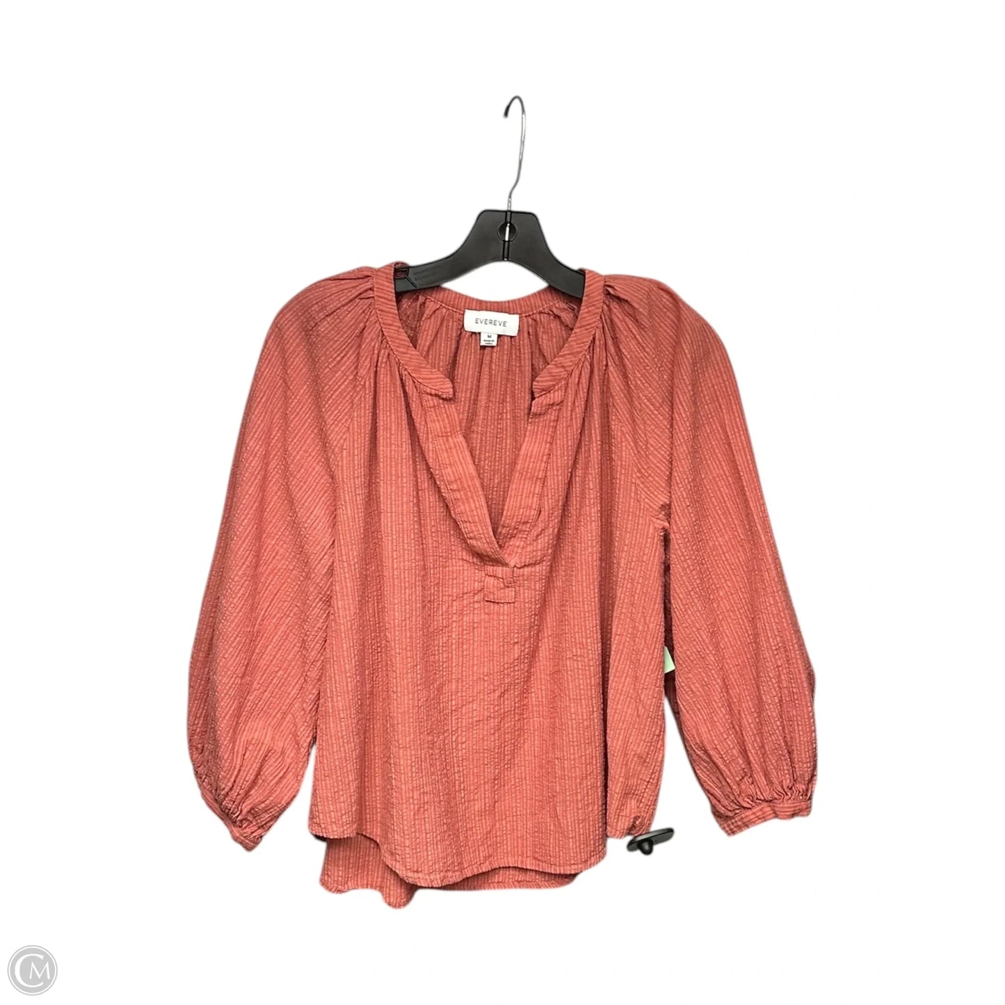 Top 3/4 Sleeve By Evereve In Orange, Size: M