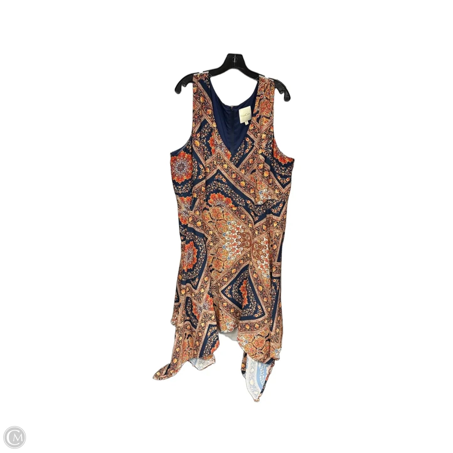 Dress Casual Midi By Modcloth In Blue & Orange, Size: 3x