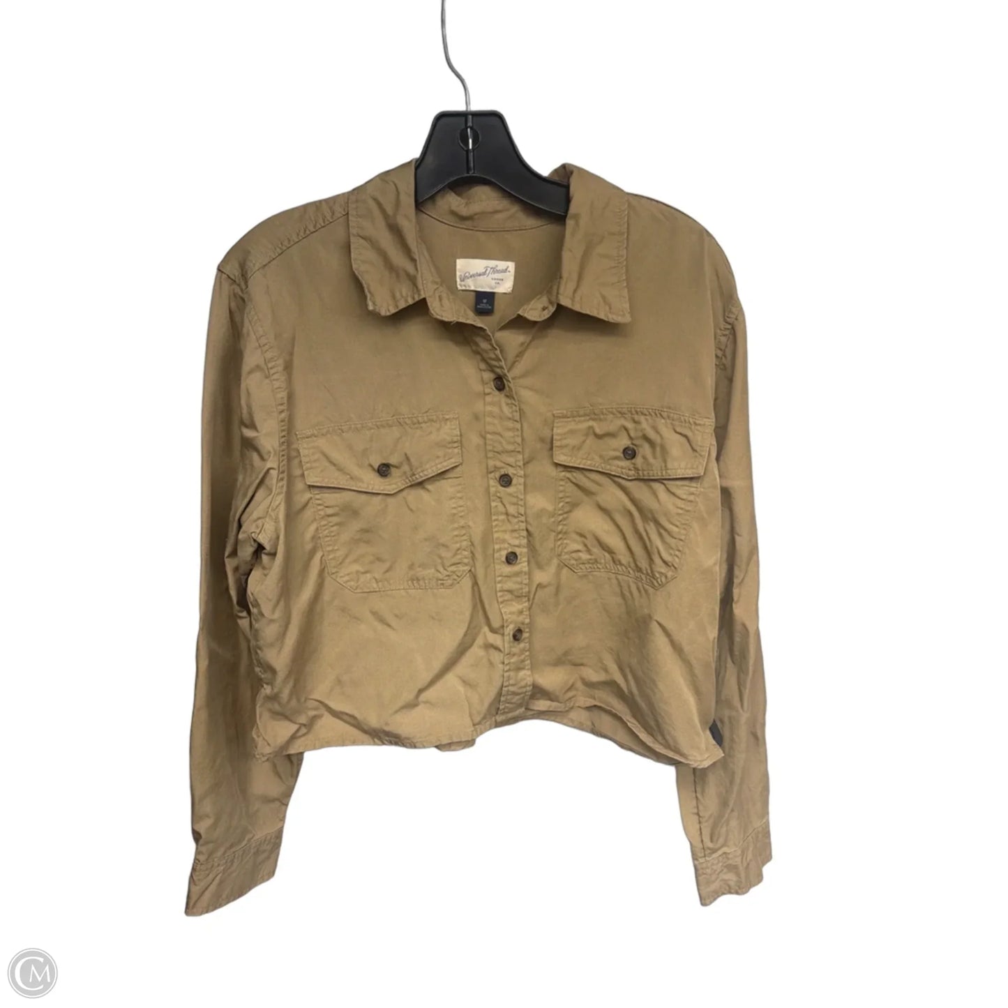 Top Long Sleeve By Universal Thread In Brown, Size: M