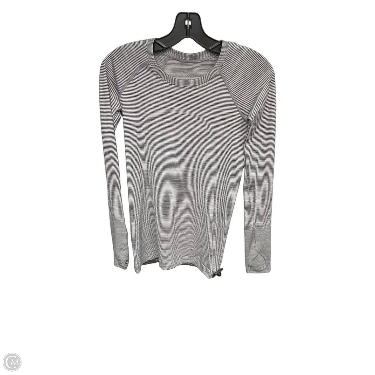 Athletic Top Long Sleeve Crewneck By Lululemon In Black & White, Size: 4
