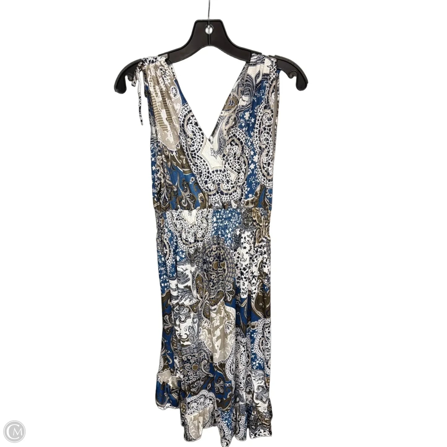 Dress Casual Midi By Clothes Mentor In Blue & White, Size: Xl