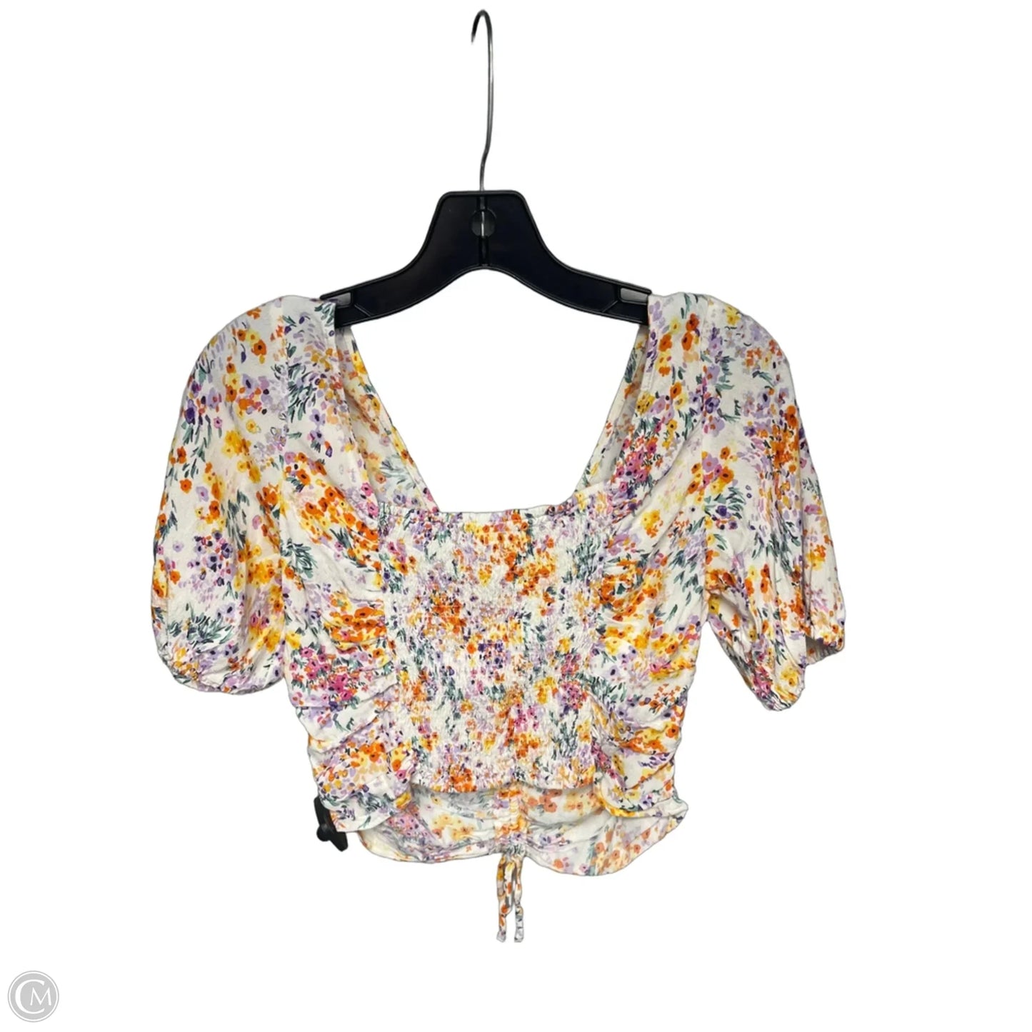 Top Short Sleeve By H&m In Floral Print, Size: M