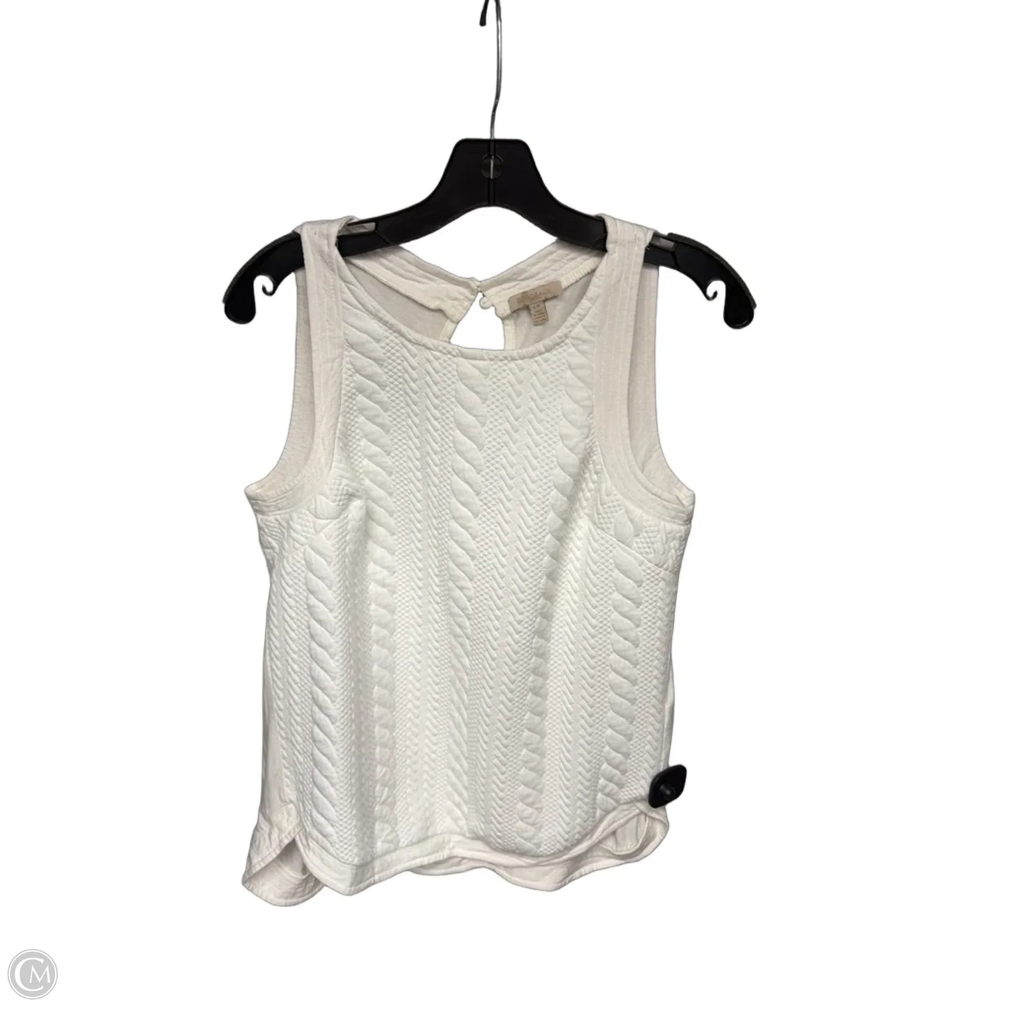 Top Sleeveless By Bordeaux In White, Size: L