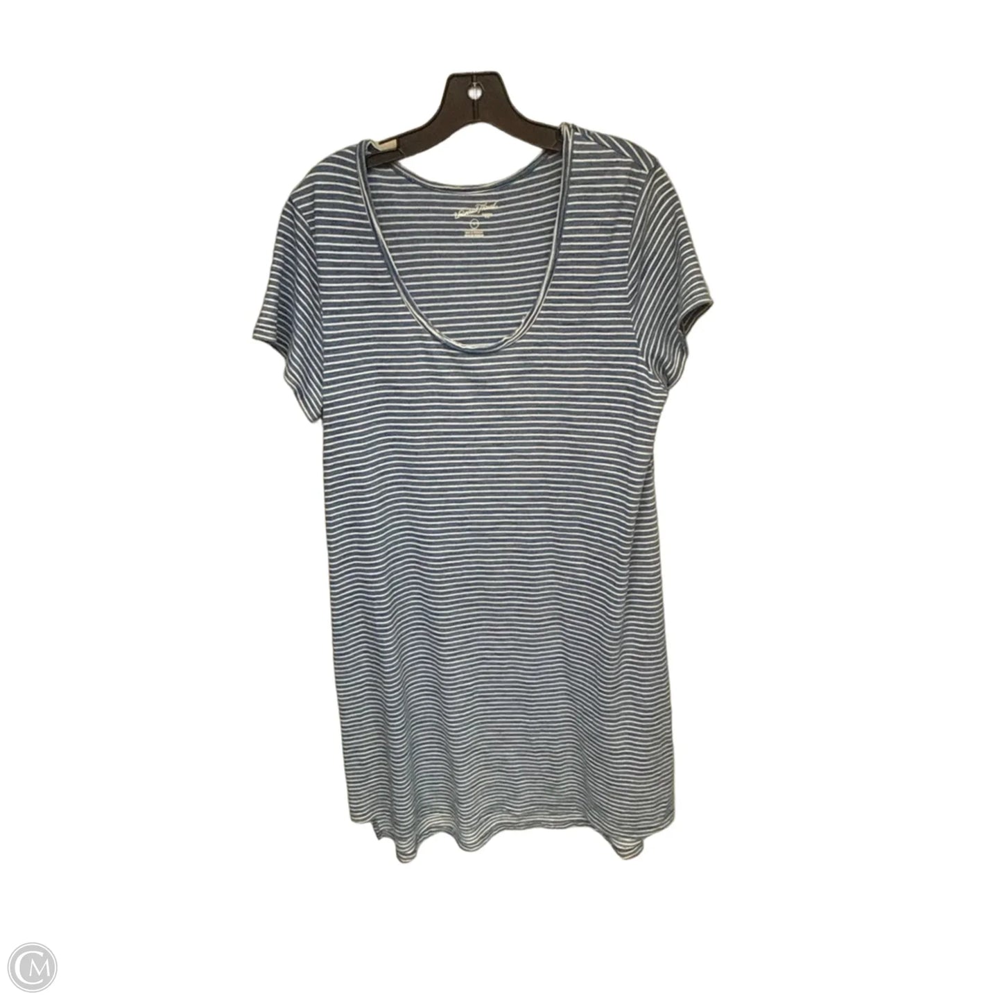 Dress Casual Midi By Universal Thread In Blue & White, Size: L