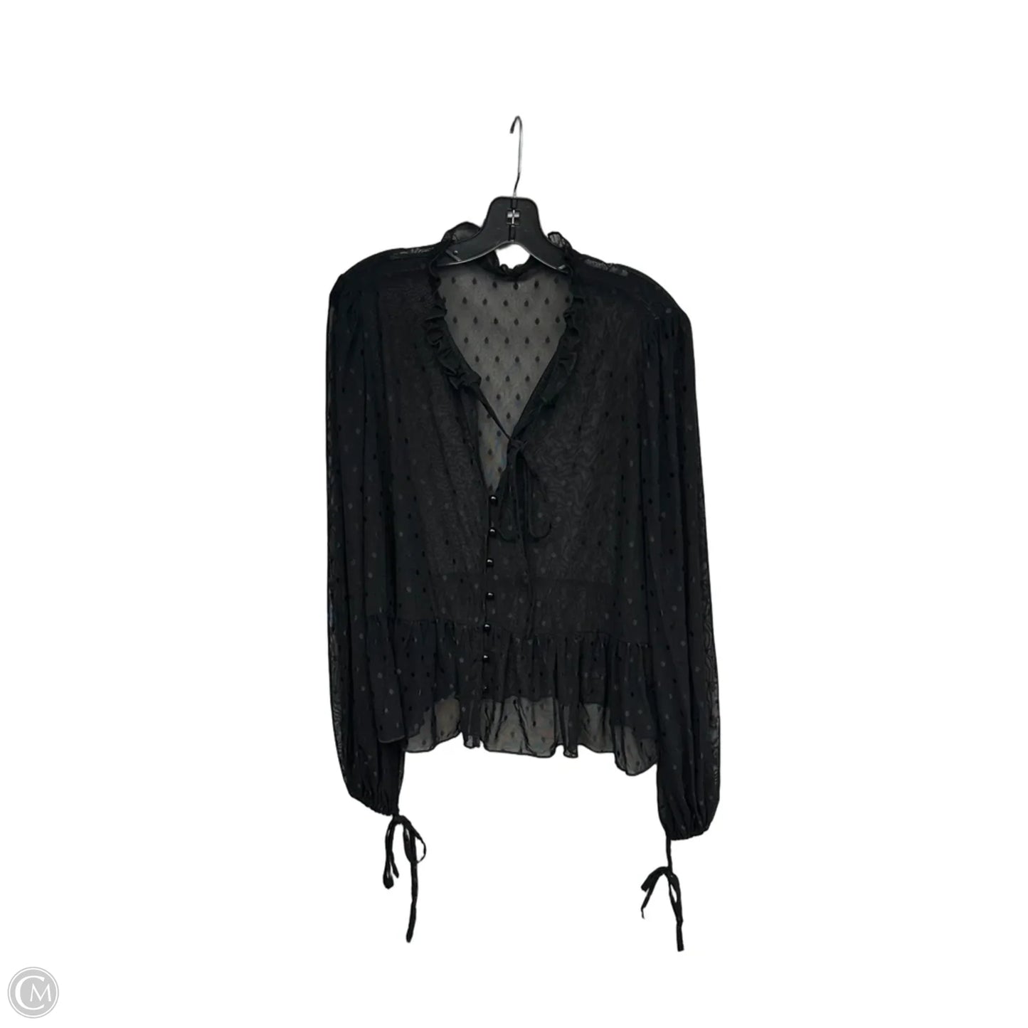 Top Long Sleeve By Clothes Mentor In Black, Size: L