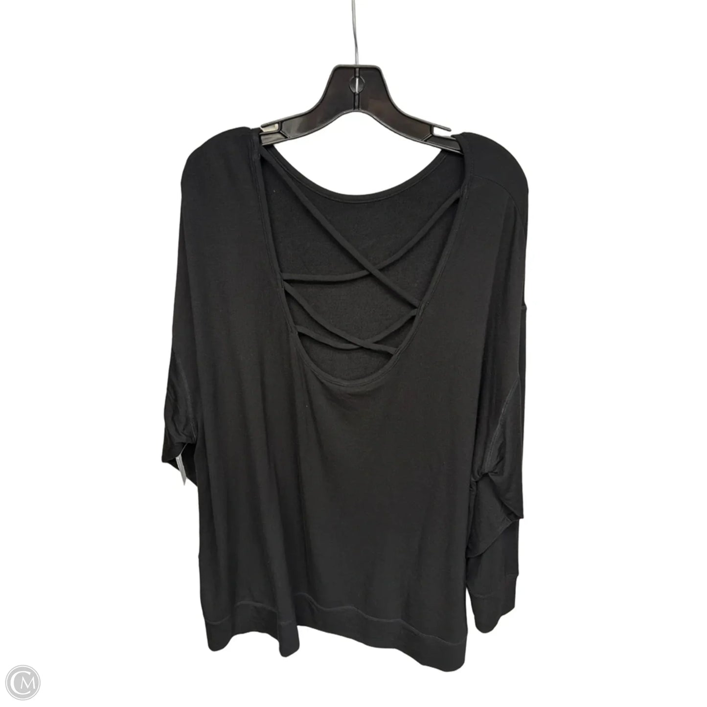 Top Long Sleeve By Livi Active In Black, Size: 3x