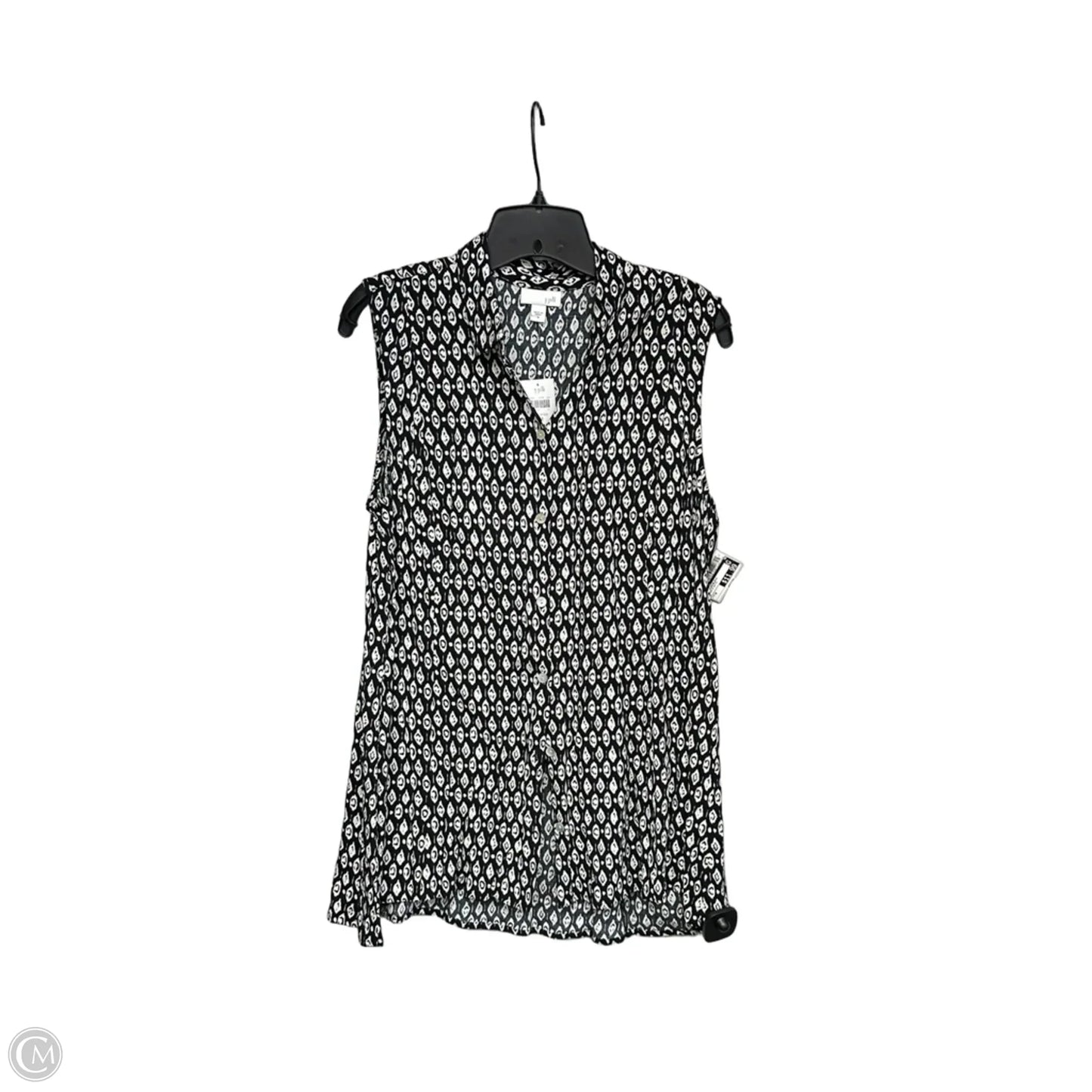 Top Sleeveless By J. Jill In Black & White, Size: M