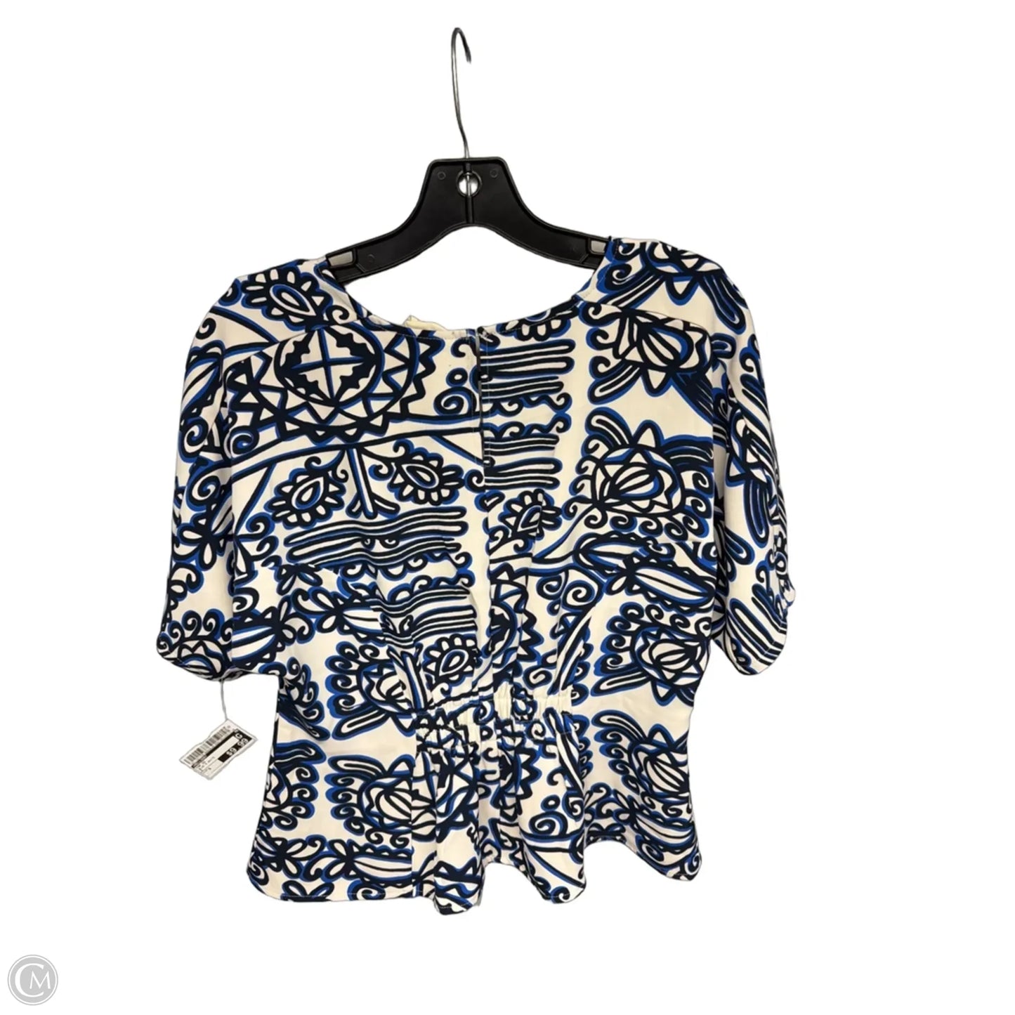 Top Short Sleeve By Melloday In Blue & White, Size: S