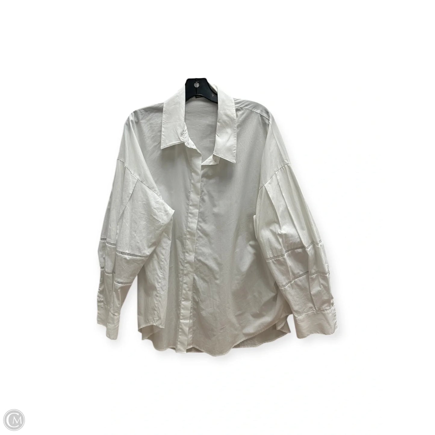 Top Long Sleeve By Zara In White, Size: Xl