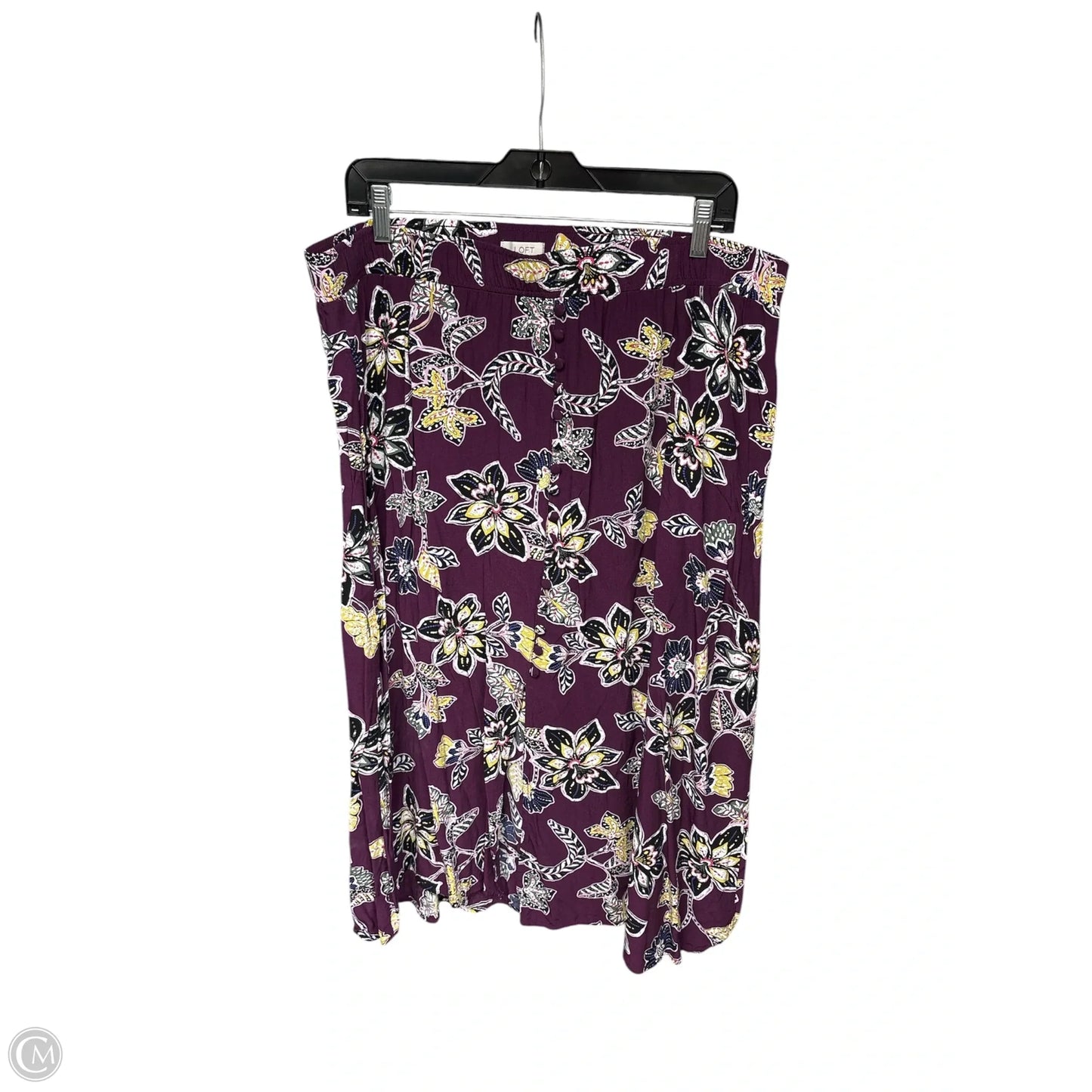 Skirt Midi By Loft In Purple, Size: Xl