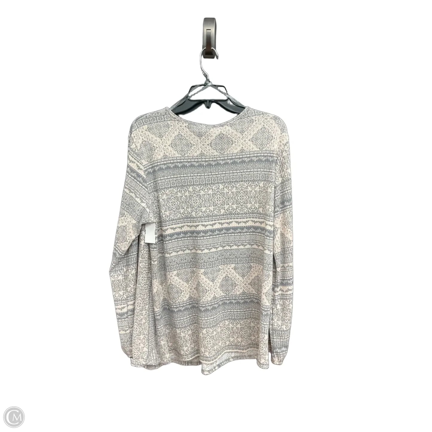 Top Long Sleeve By Clothes Mentor In Grey, Size: L