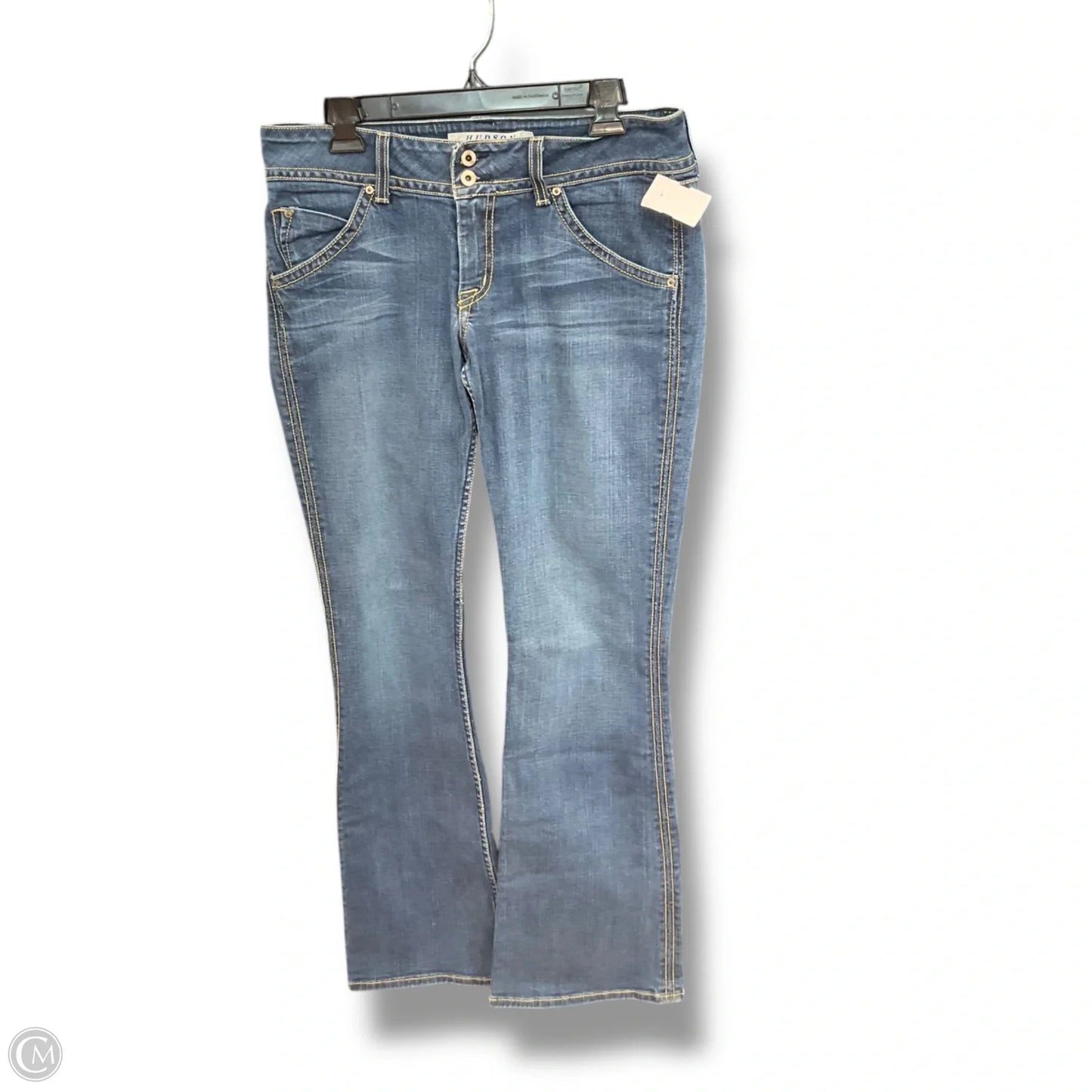 Jeans Flared By Hudson In Blue Denim, Size: 14