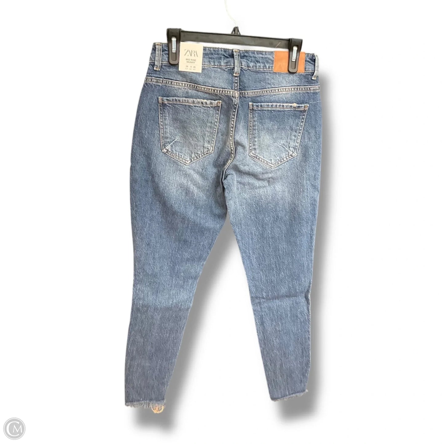 Jeans Straight By Zara In Blue Denim, Size: 6