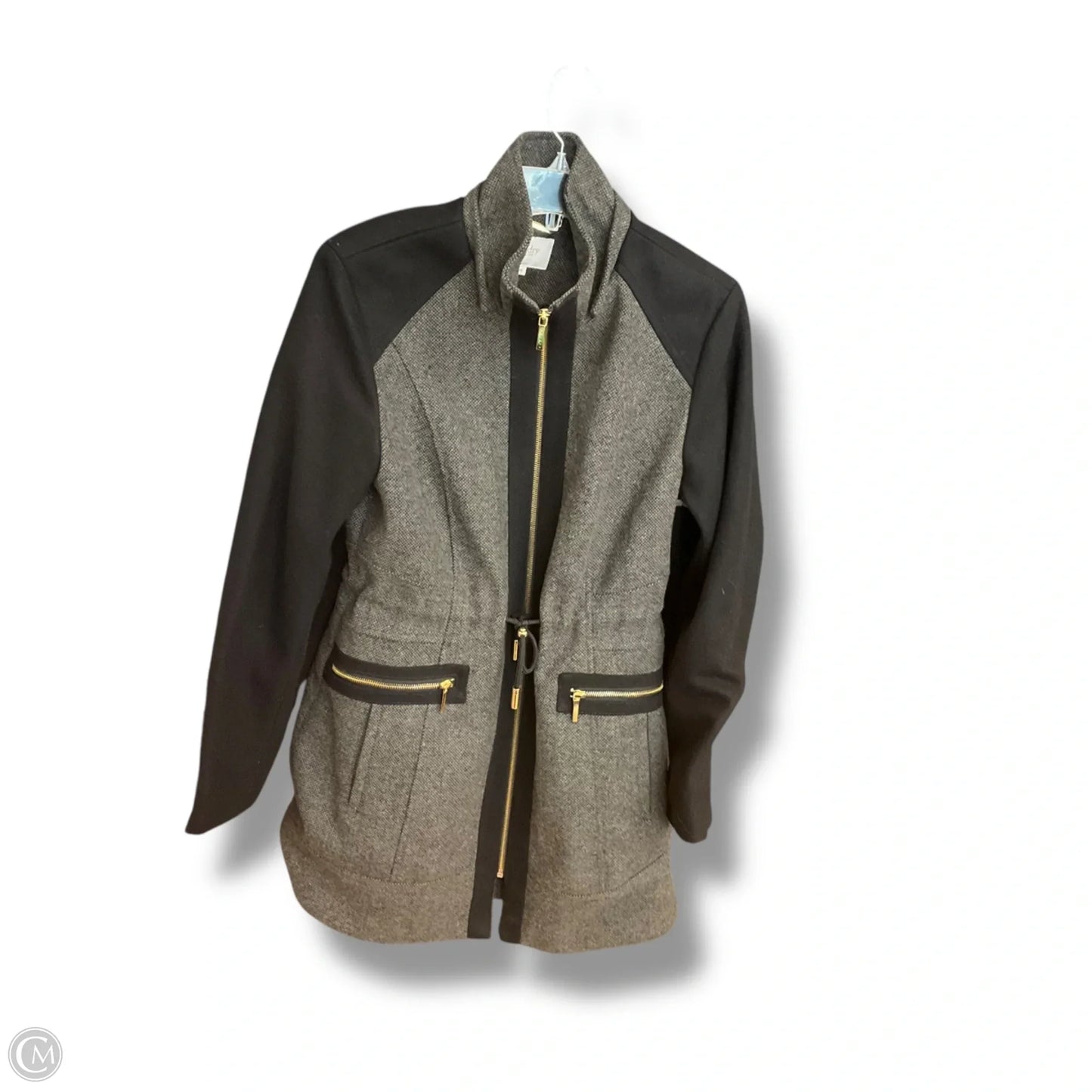 Coat Wool By Laundry In Black & Grey, Size: M
