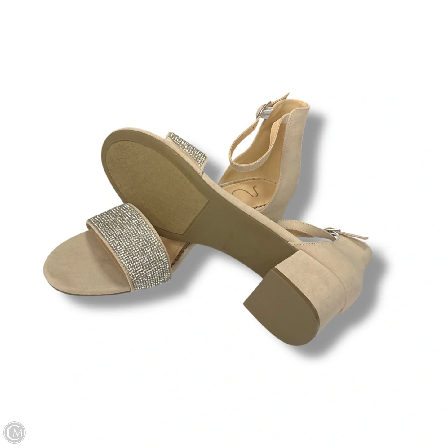 Sandals Heels Block By Sugar In Beige, Size: 10