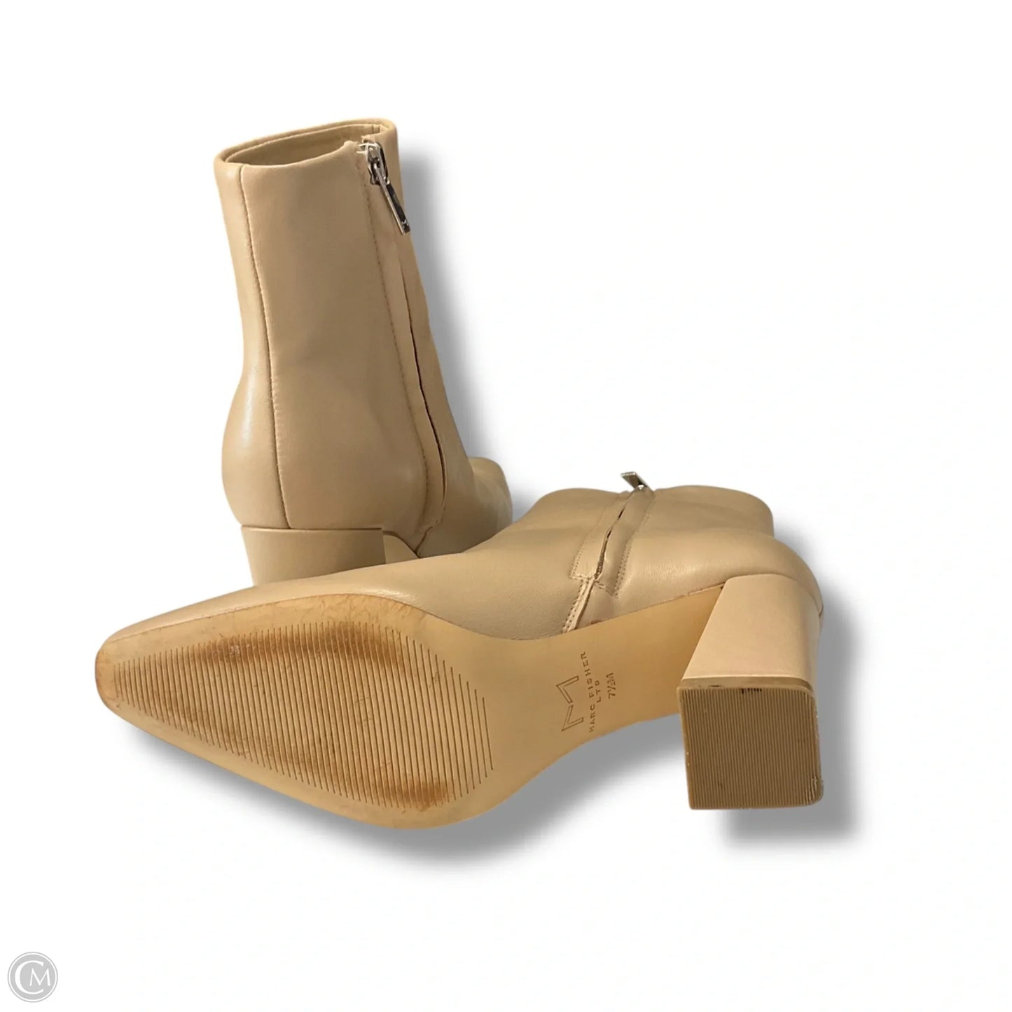 Boots Ankle Heels By Marc Fisher In Beige, Size: 7.5
