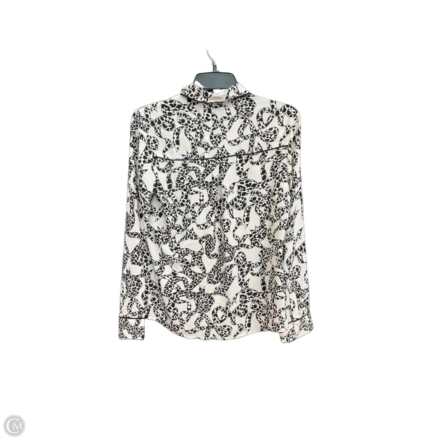 Blouse Long Sleeve By Express In Black & White, Size: S