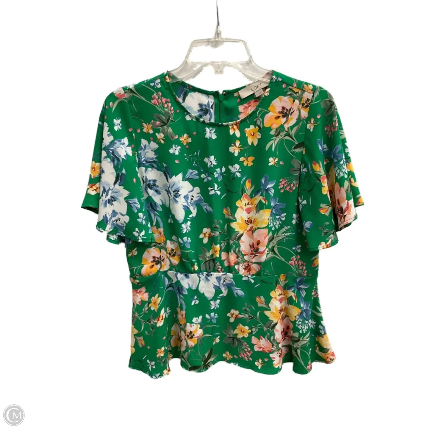 Top Short Sleeve By Ann Taylor Loft O In Floral, Size: Xs