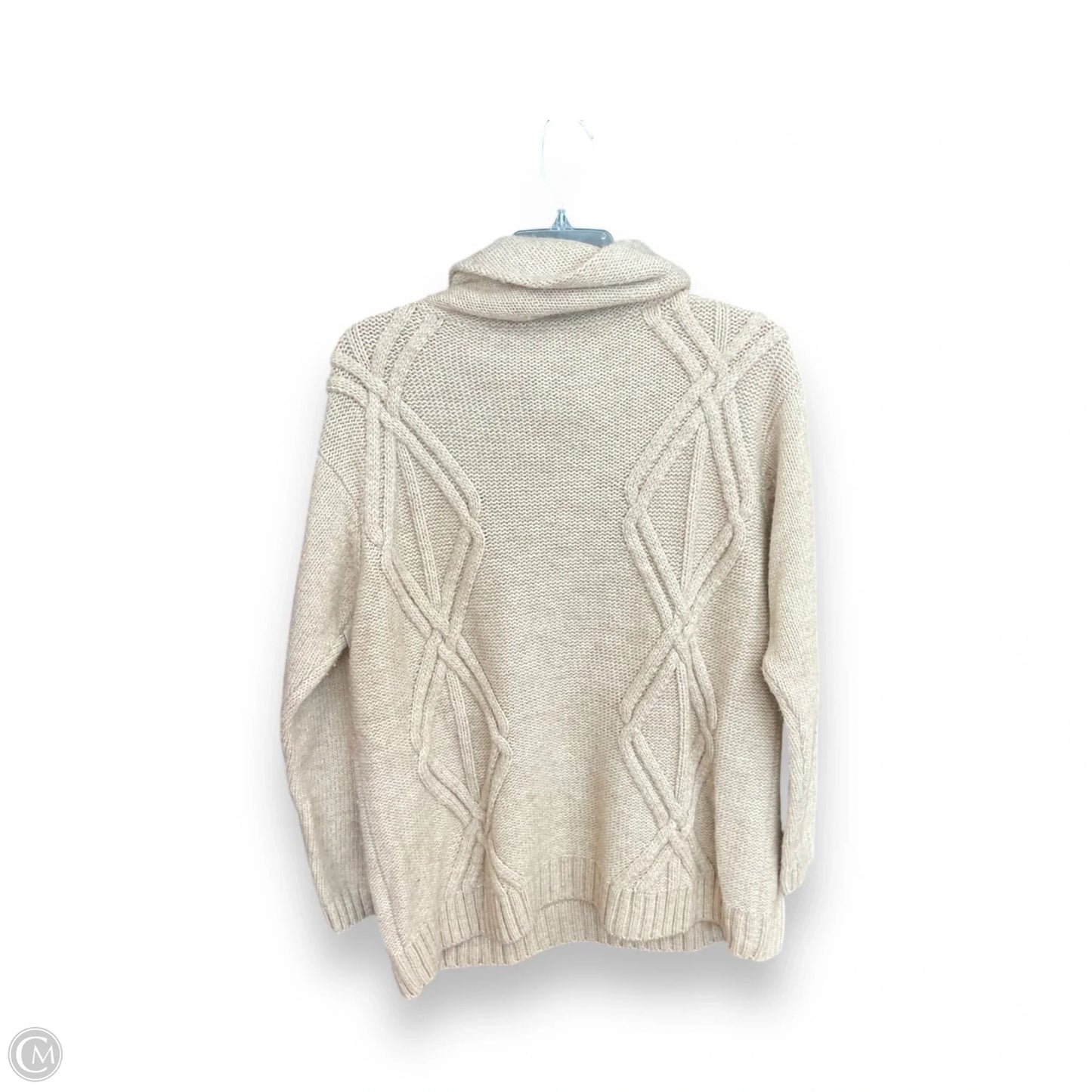 Sweater Cardigan Designer By Lafayette 148 In Beige, Size: L
