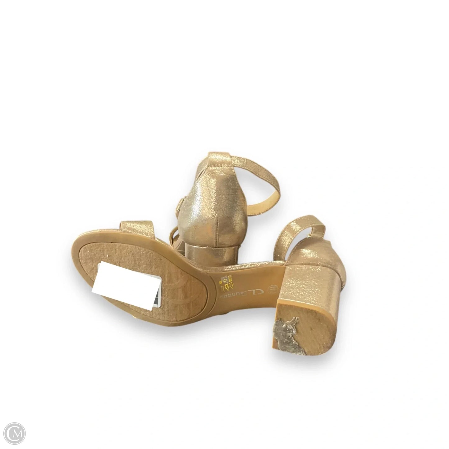 Sandals Heels Block By Cl By Chinese Laundry In Gold, Size: 7.5