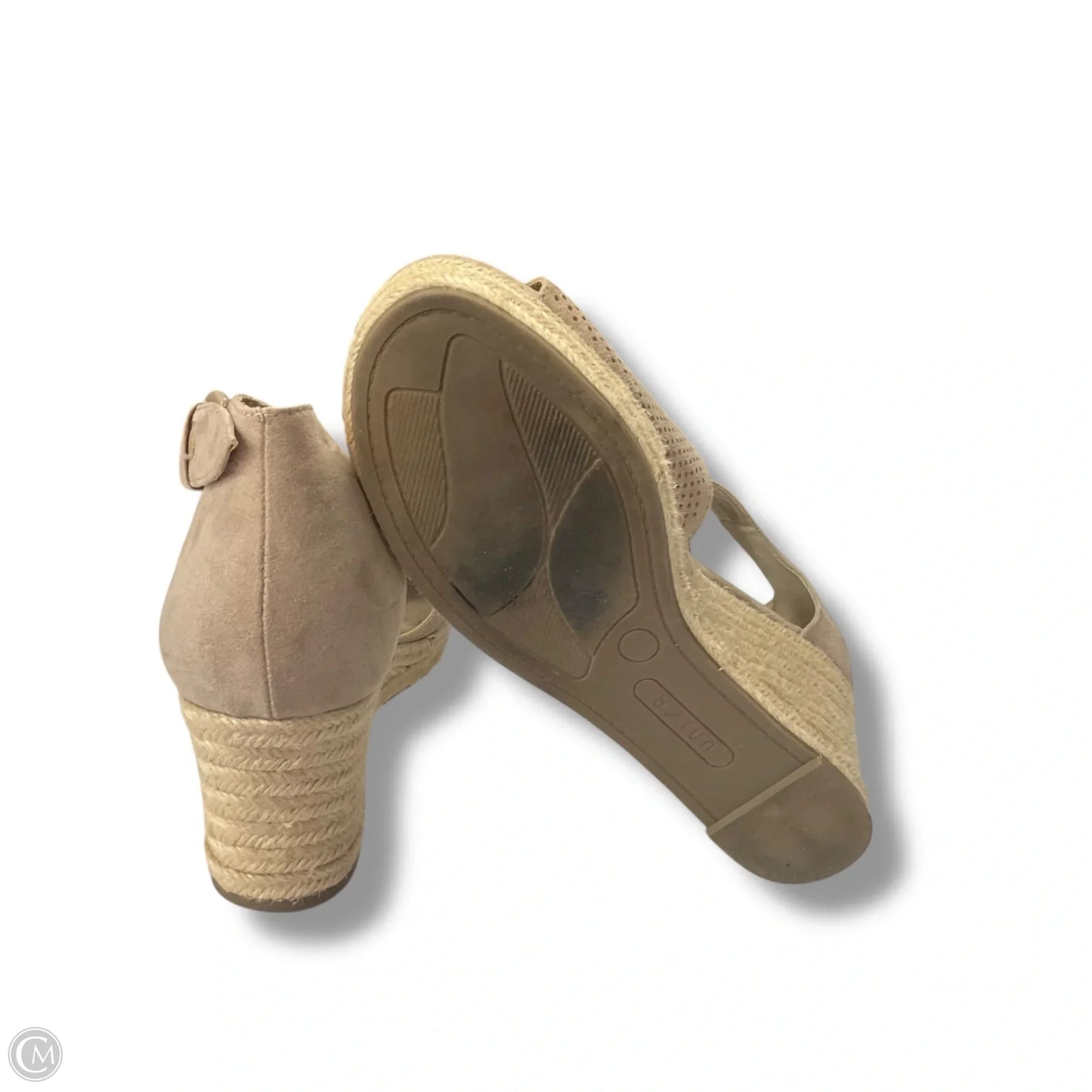 Sandals Heels Wedge By Unisa In Beige, Size: 10