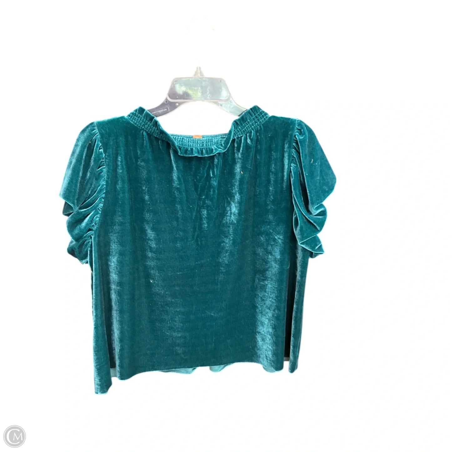 Top Short Sleeve By Anthropologie In Teal, Size: S