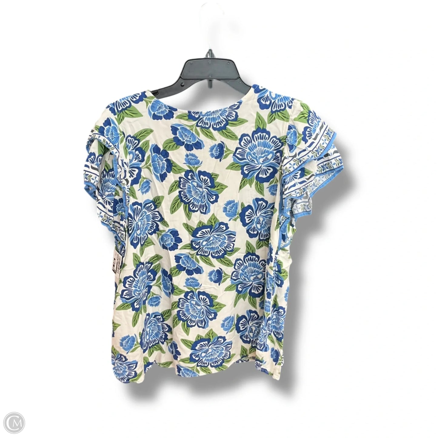 Top Short Sleeve By Rachel Zoe In Blue & Green, Size: 1x