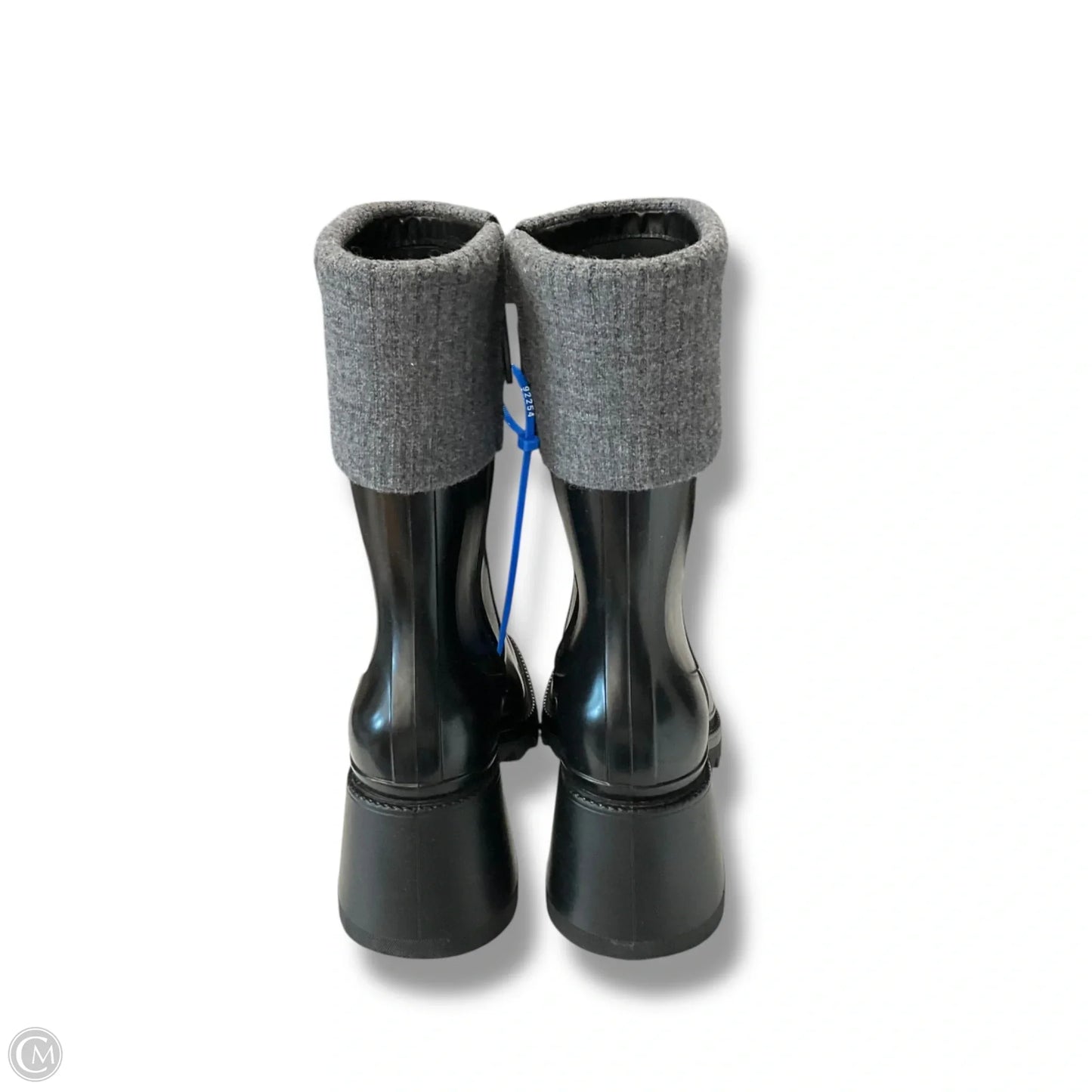 Boots Luxury Designer By Chloe In Black & Grey, Size: 6.5