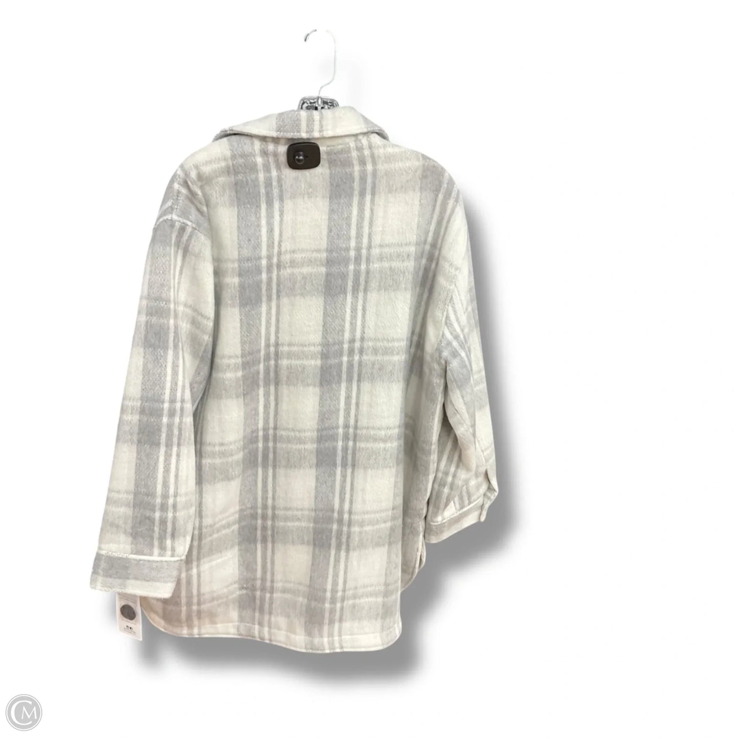 Jacket Shirt By Sebby In Grey & White, Size: Xl