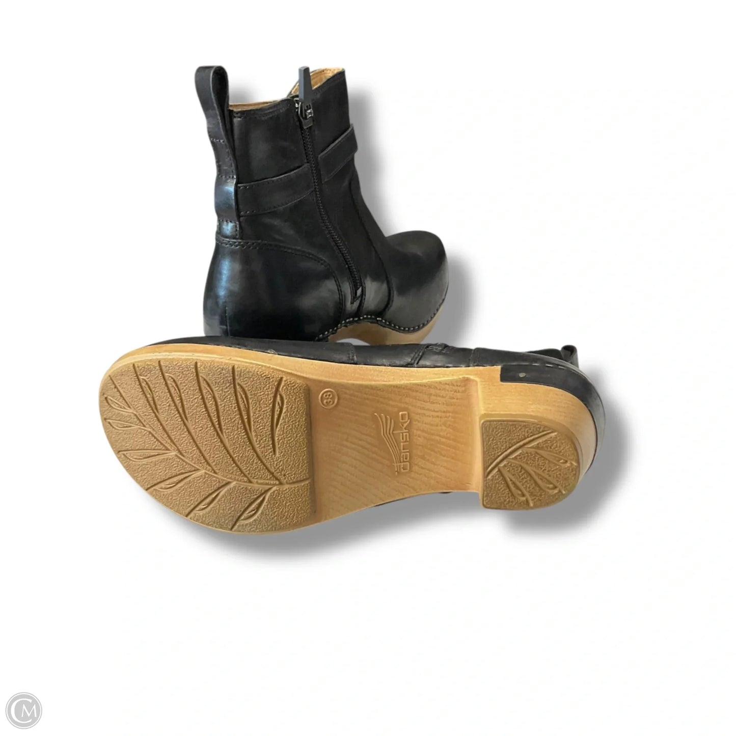 Boots Ankle Heels By Dansko In Black & Tan, Size: 8