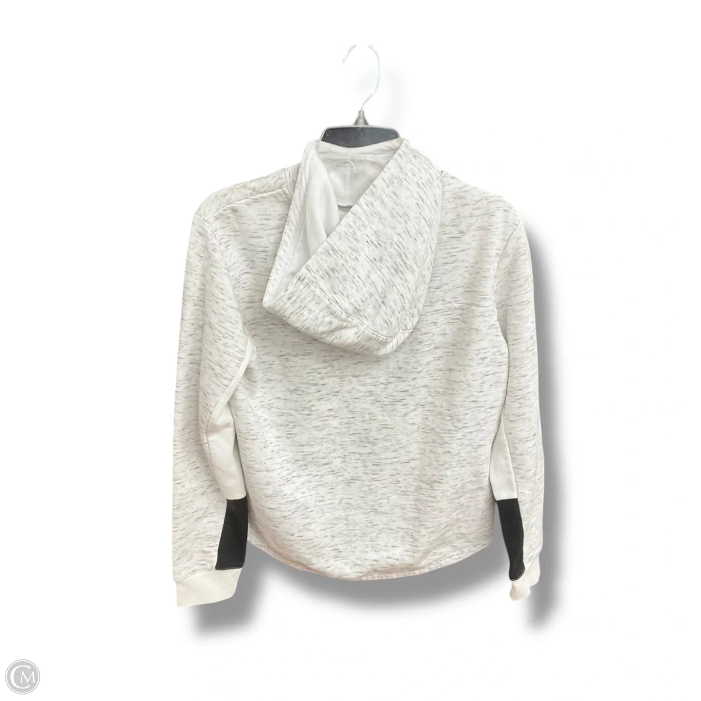 Athletic Top Long Sleeve Hoodie By Adidas In Black & Grey, Size: M