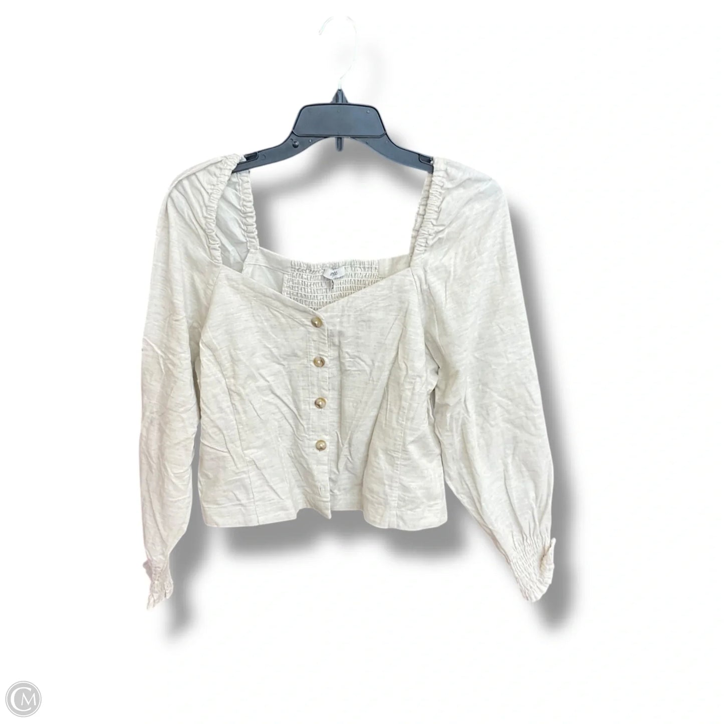 Top Long Sleeve By Madewell In Beige, Size: L