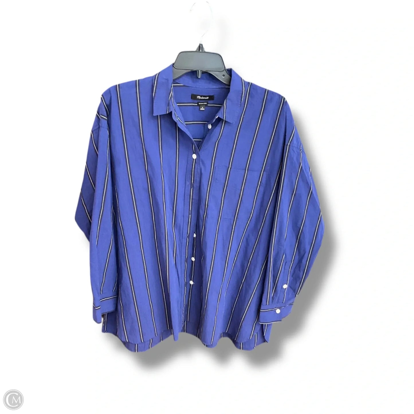Blouse Long Sleeve By Madewell In Blue, Size: M
