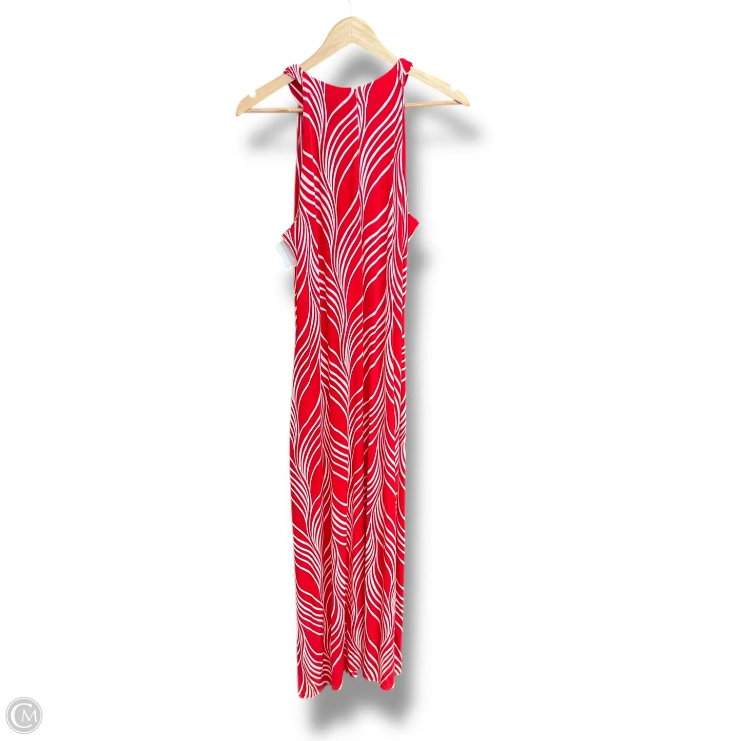 Dress Casual Maxi By Chicos In Red & White, Size: L