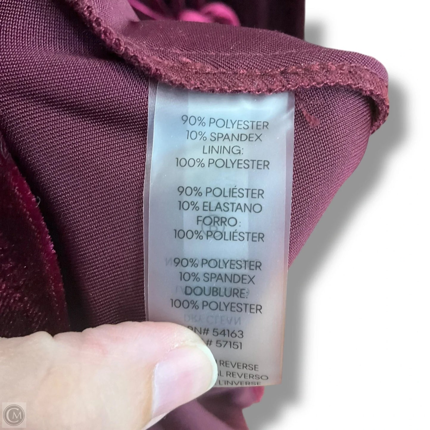 Dress Designer By Karl Lagerfeld In Maroon, Size: M