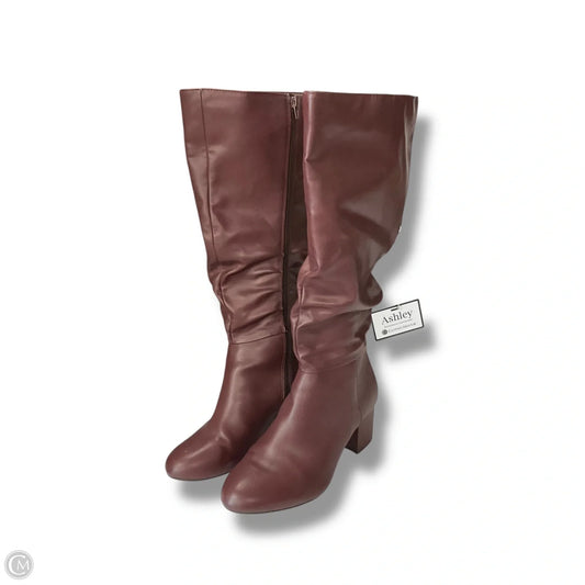 Boots Knee Heels By Lane Bryant In Maroon, Size: 10