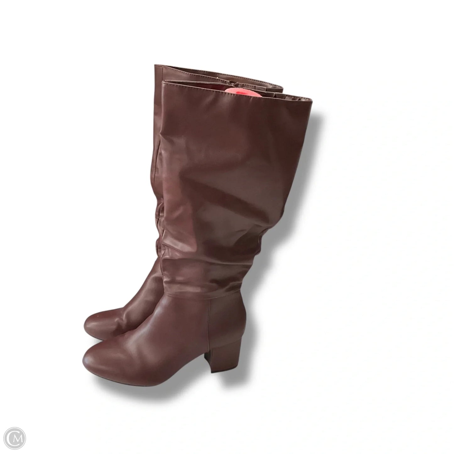 Boots Knee Heels By Lane Bryant In Maroon, Size: 10