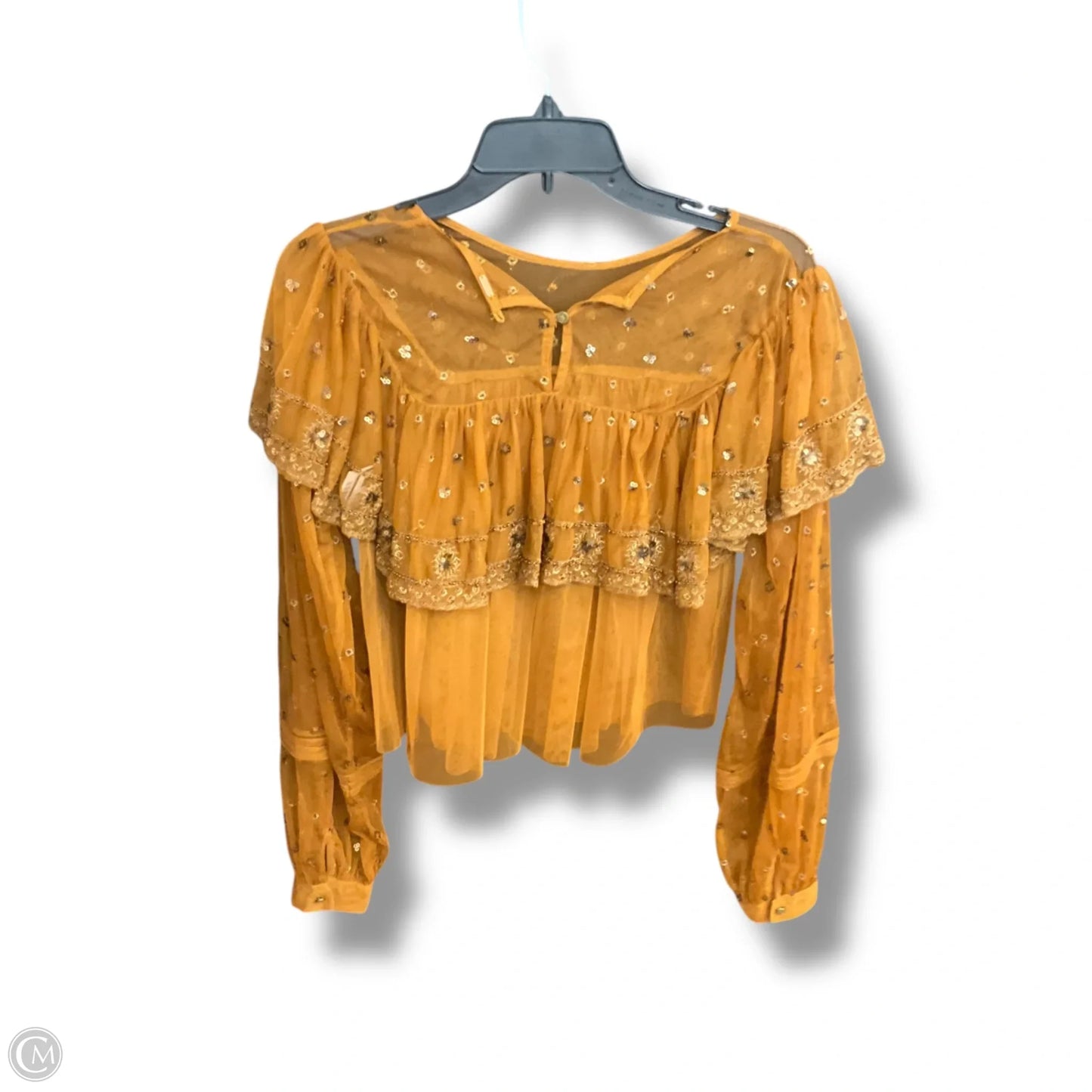 Top Long Sleeve By Free People In Orange, Size: S