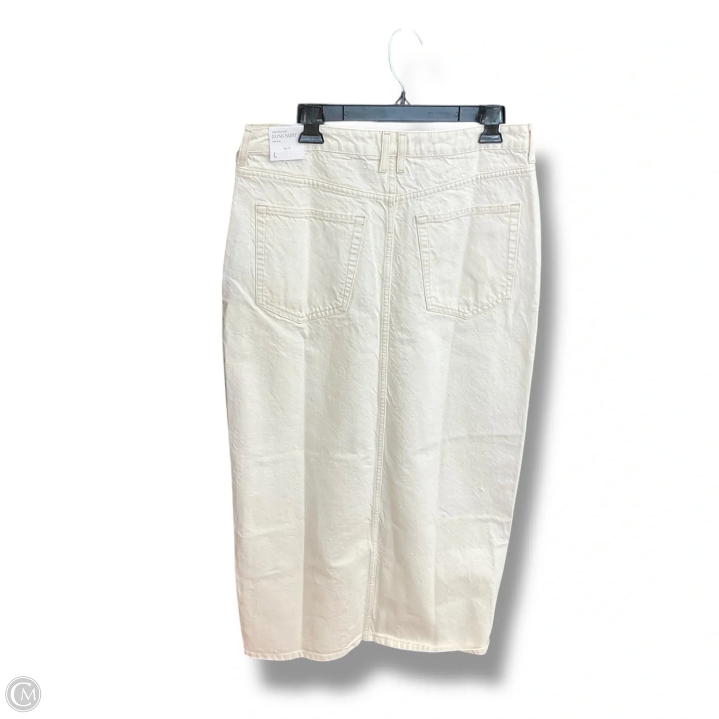 Skirt Midi By Mng In White Denim, Size: L