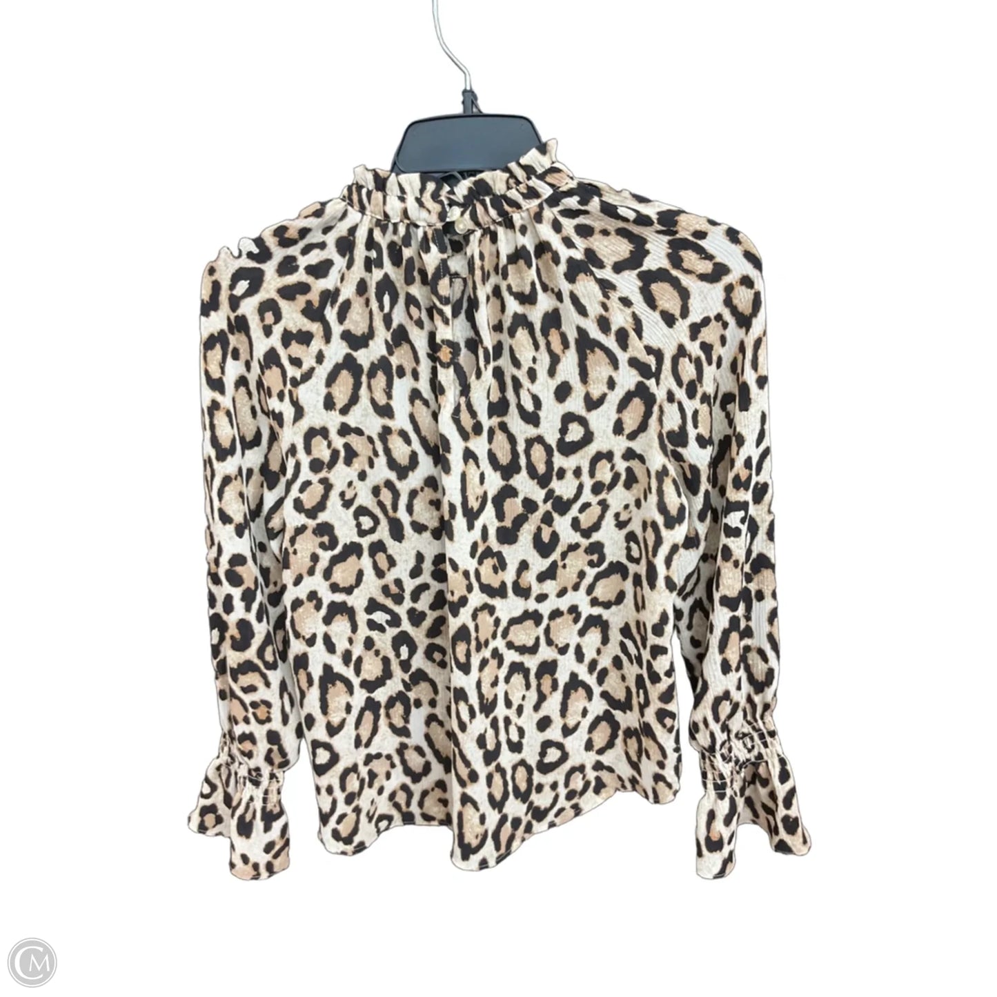 Blouse Long Sleeve By Loft In Animal Print, Size: Xsp